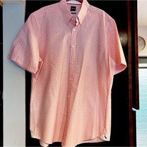 Men’s Hugo Boss Casual Light Crimson Button Down Shirt Size XL
